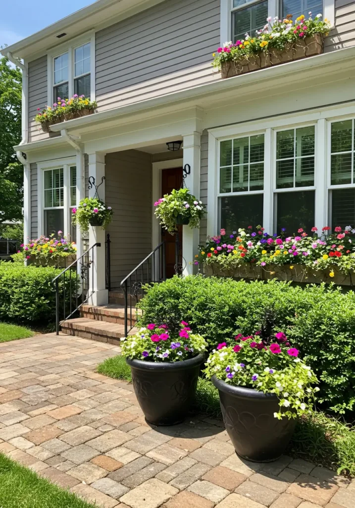 Add Window Boxes or Planters- house look