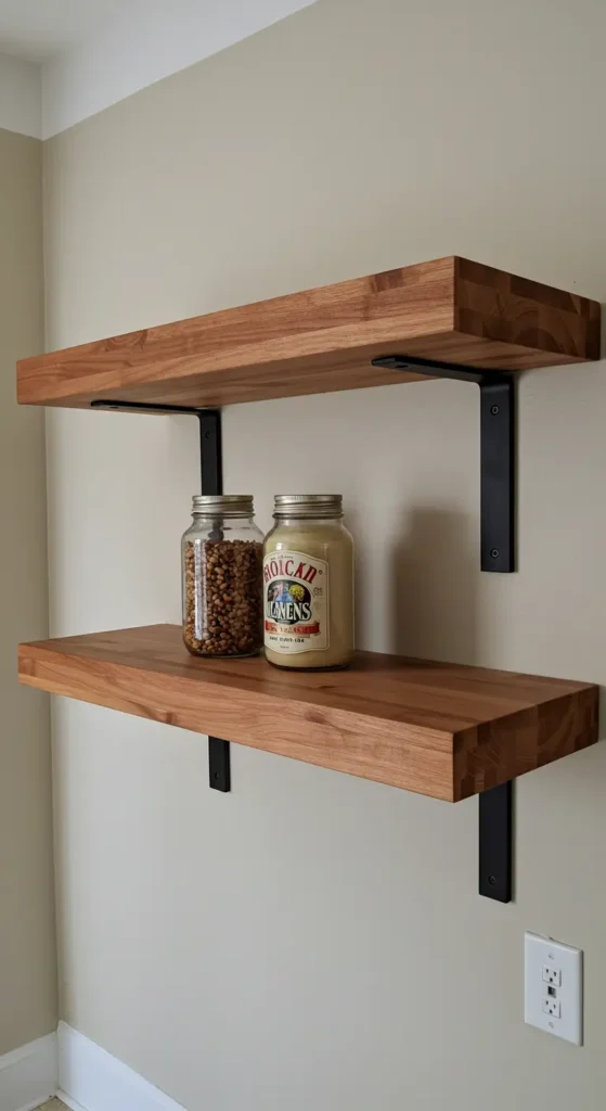 Butcher Block Floating Shelf