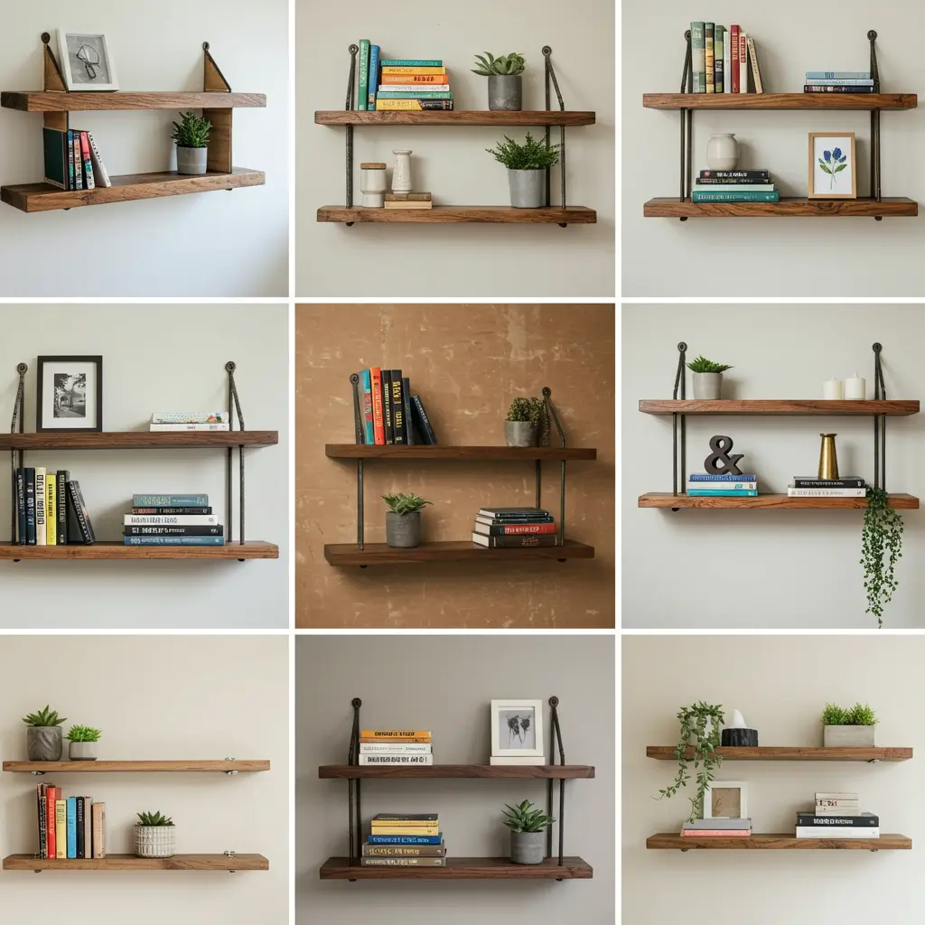 Floating Shelves Wood1