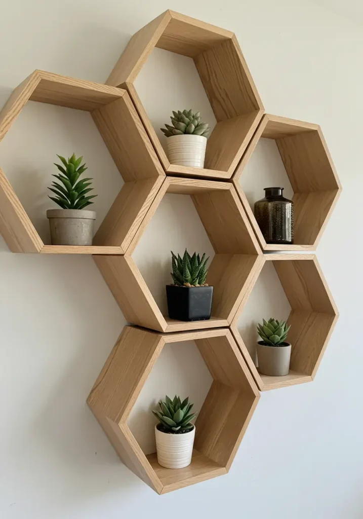Hexagonal Floating Shelves