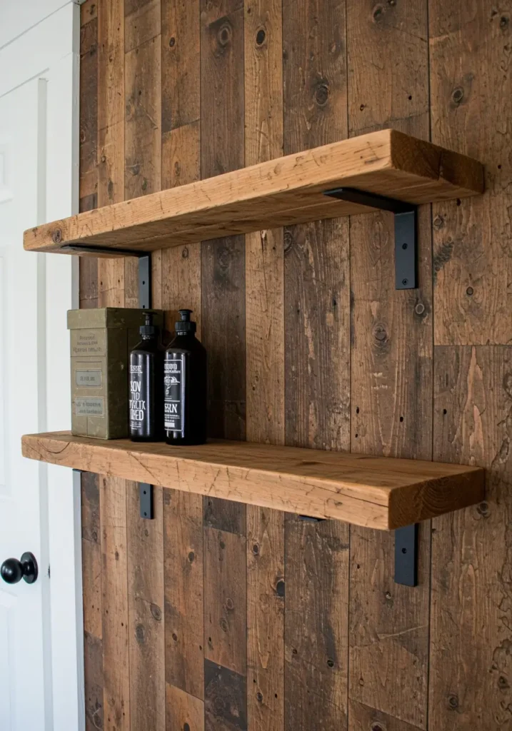 Reclaimed Wood Plank Shelf