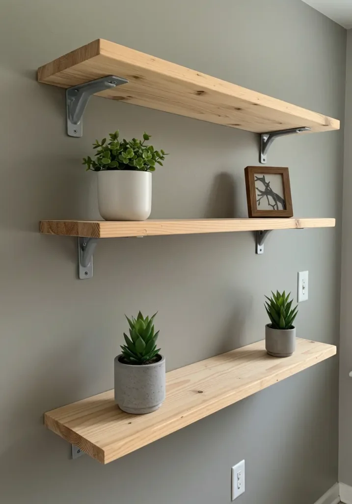 Simple Pine Board Shelf
