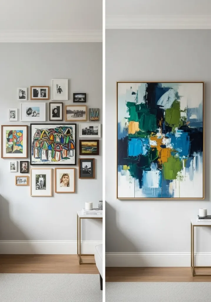Gallery Wall Layout vs. Statement Piece