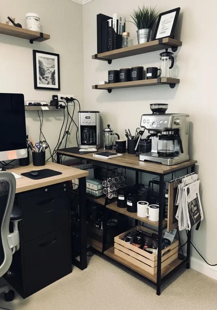 Home Office Integrated Coffee Bar