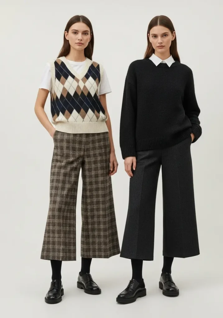 Transition Between Seasons-Wearing Wide-Leg Pants