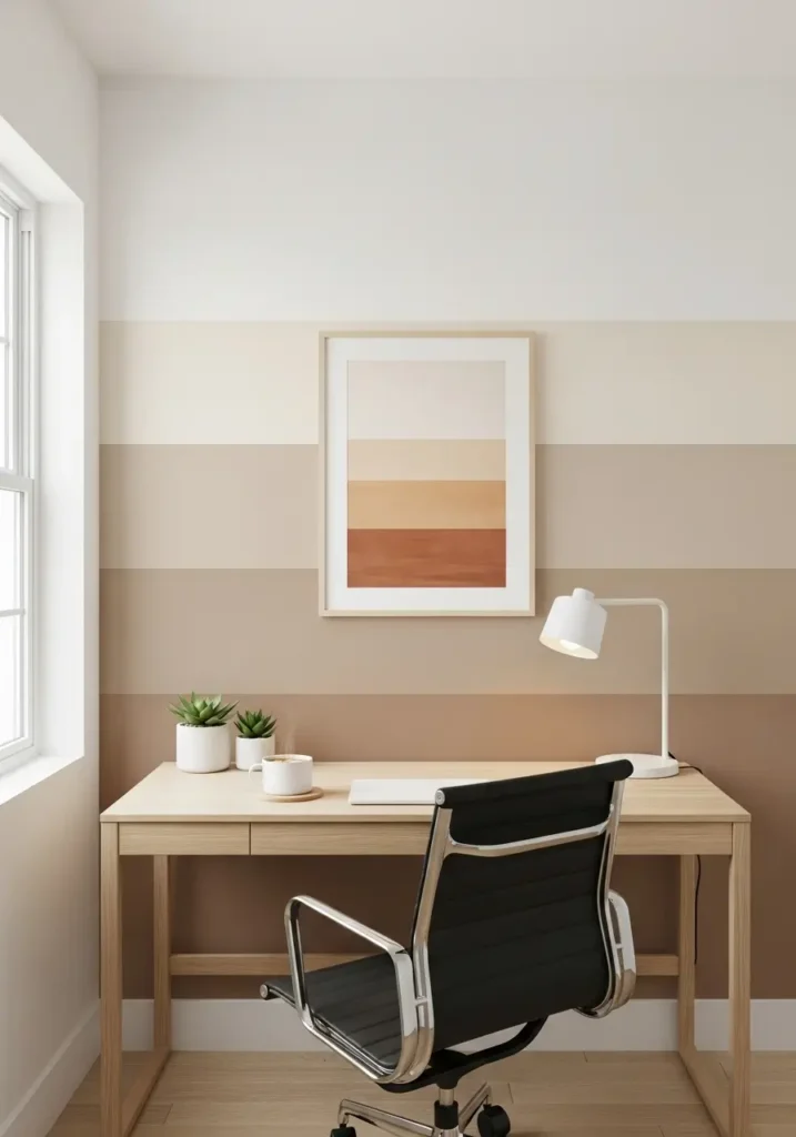 Warm Earth Tones- office accent wall