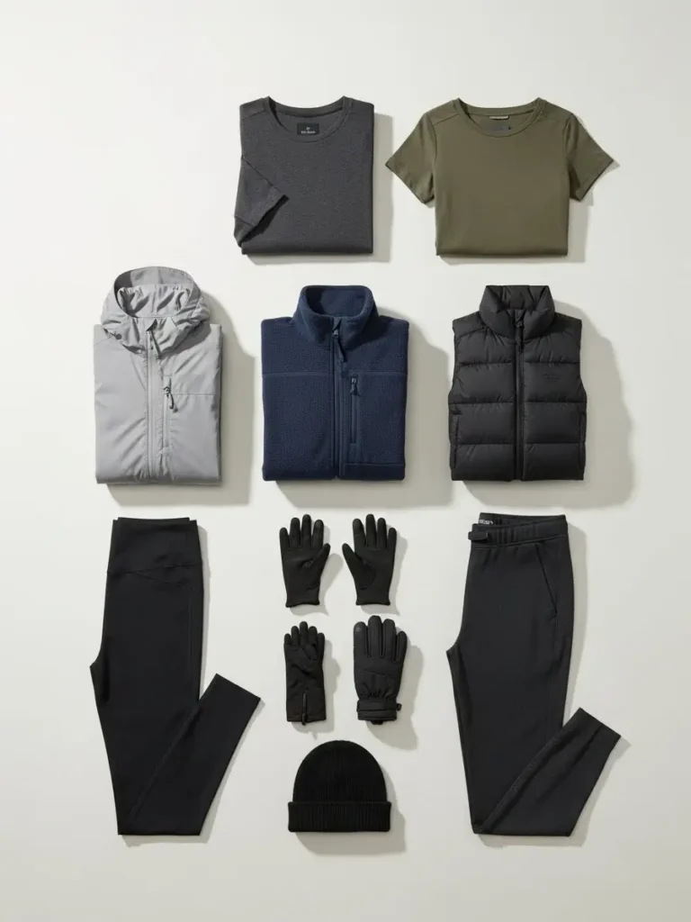 Capsule wardrobe pieces for repeated ice skating outfits.