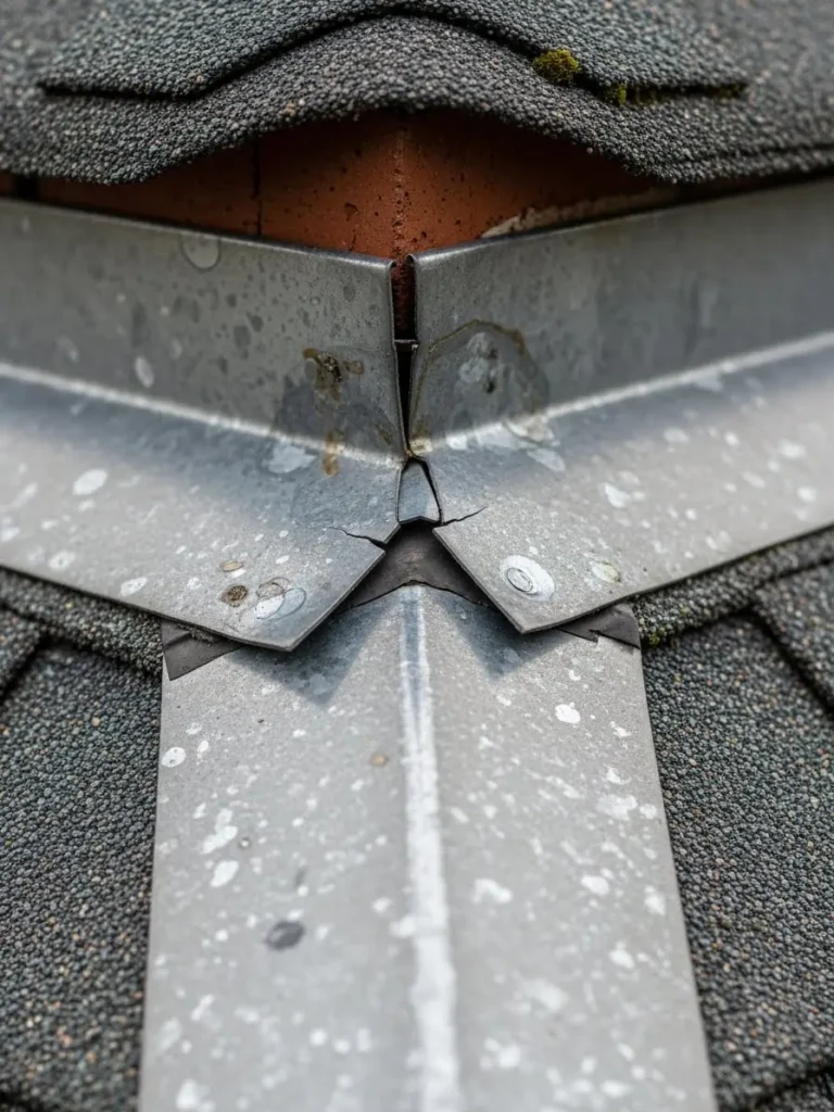 Flashing failure close-up